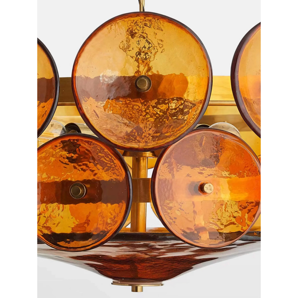 STELLA AMBER MURANO GLASS CHANDELIER 23.6" 31.5" 39.4"D