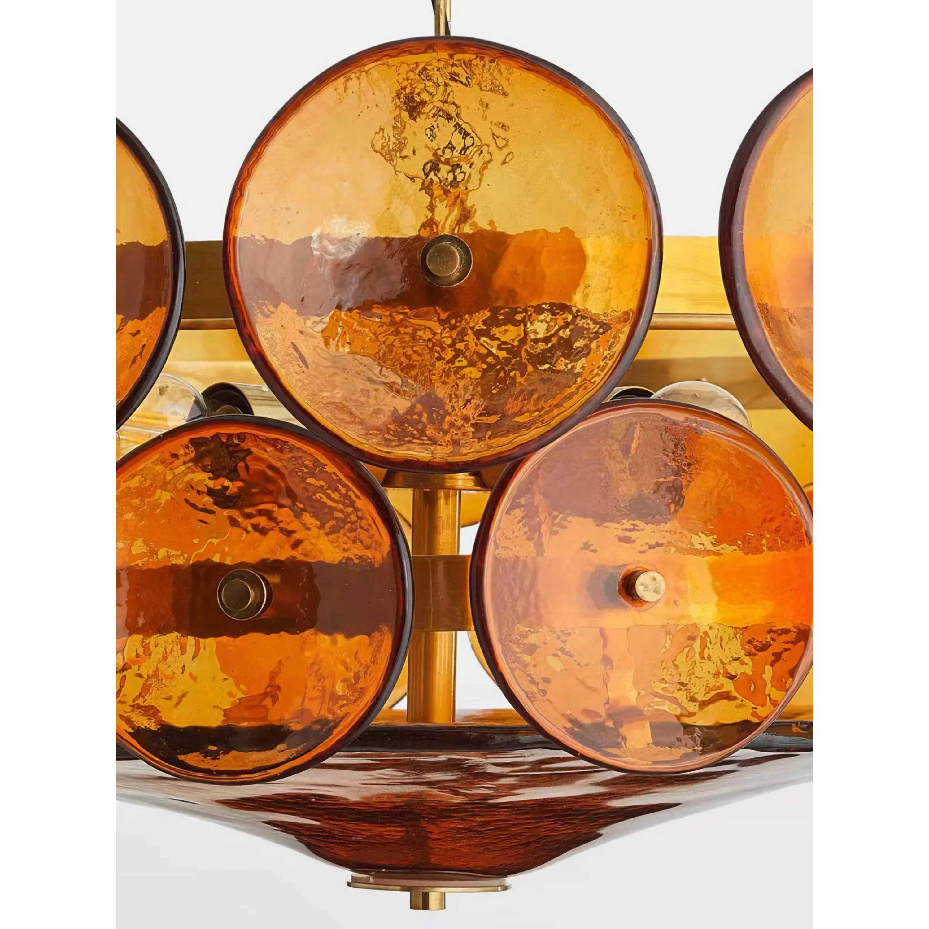 STELLA AMBER MURANO GLASS CHANDELIER 23.6" 31.5" 39.4"D