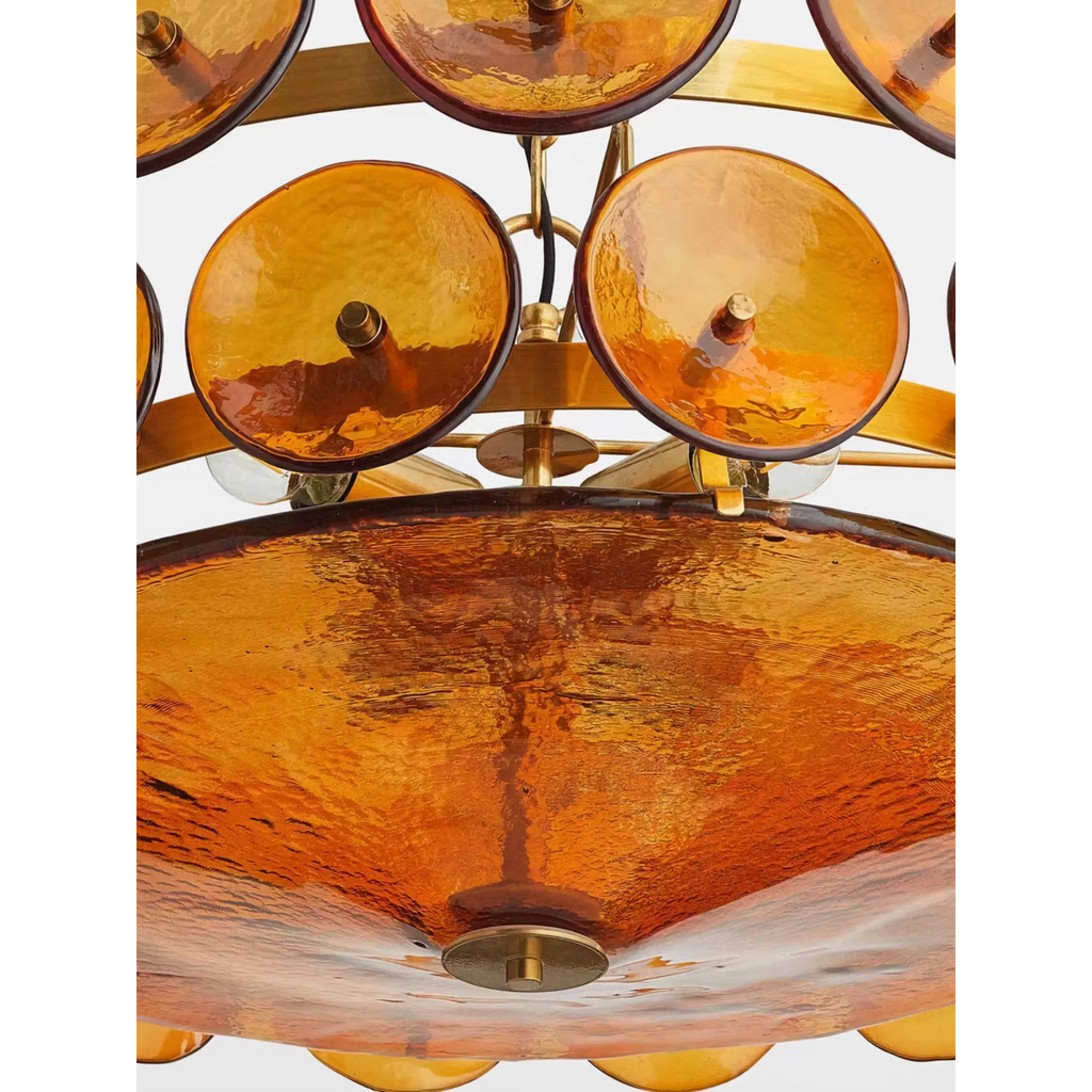 STELLA AMBER MURANO GLASS CHANDELIER 23.6" 31.5" 39.4"D