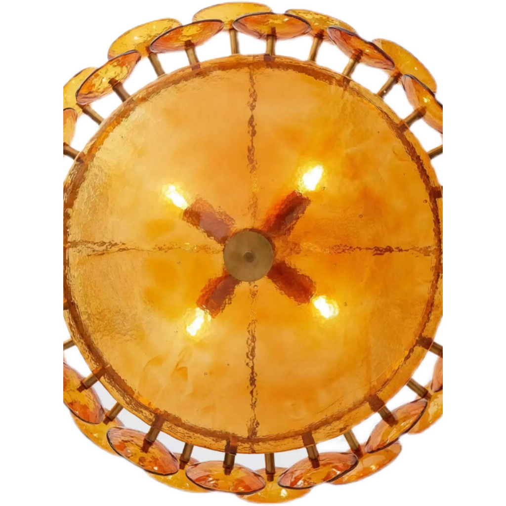 STELLA AMBER MURANO GLASS CHANDELIER 23.6" 31.5" 39.4"D