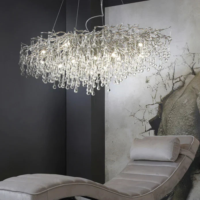 Raindrop Crystal Stunning Tree Branch Crystal Chandelier For Living Dining Room