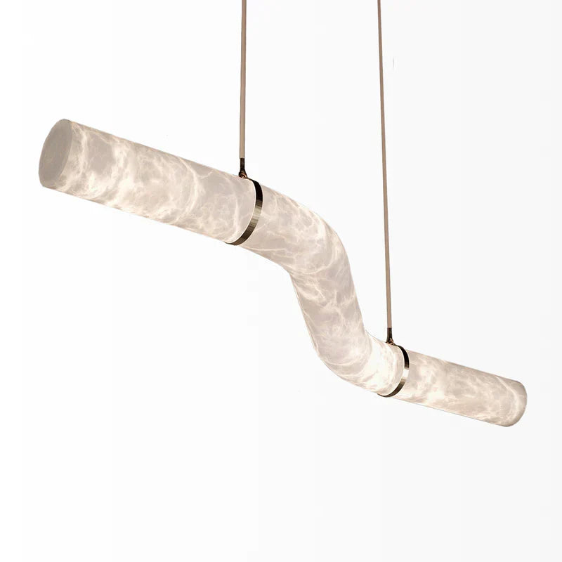 Glacera Simplicity Alabaster Curved Chandelier