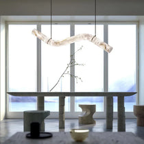 Glacera Simplicity Alabaster Curved Chandelier
