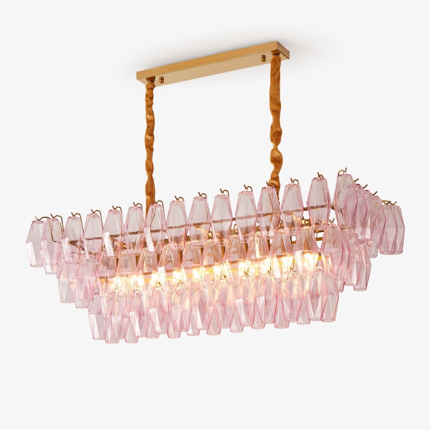 Rose Prism Glass Chandelier Secondary image