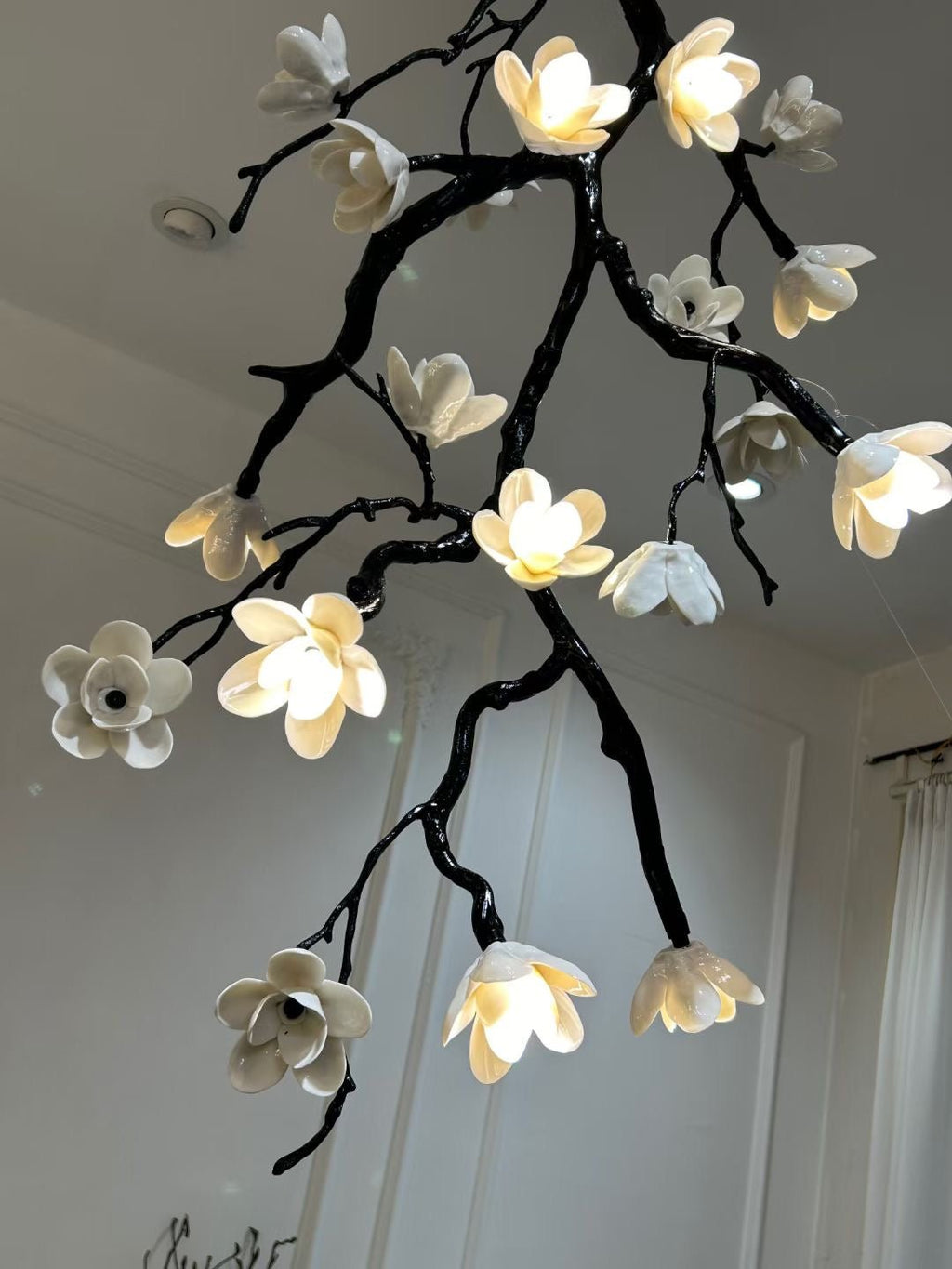 Contemporary Large Long Branch Flower Chandelier - CasaraHouse