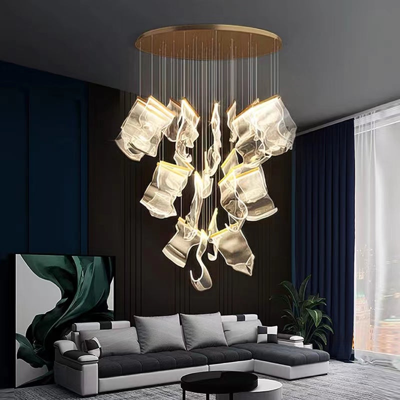 Extra Large  Modern Paper Chandelier For Staircase / Foyer Villa Hall Ceiling Main image