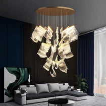 Extra Large  Modern Paper Chandelier For Staircase / Foyer Villa Hall Ceiling