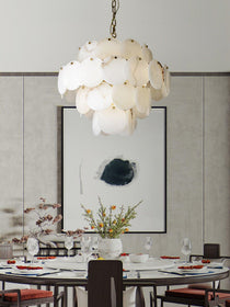 Alabaster Shell Brass Chandelier with 2/3/4/5/6 layer