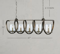 Bella Glass Chandelier 47"