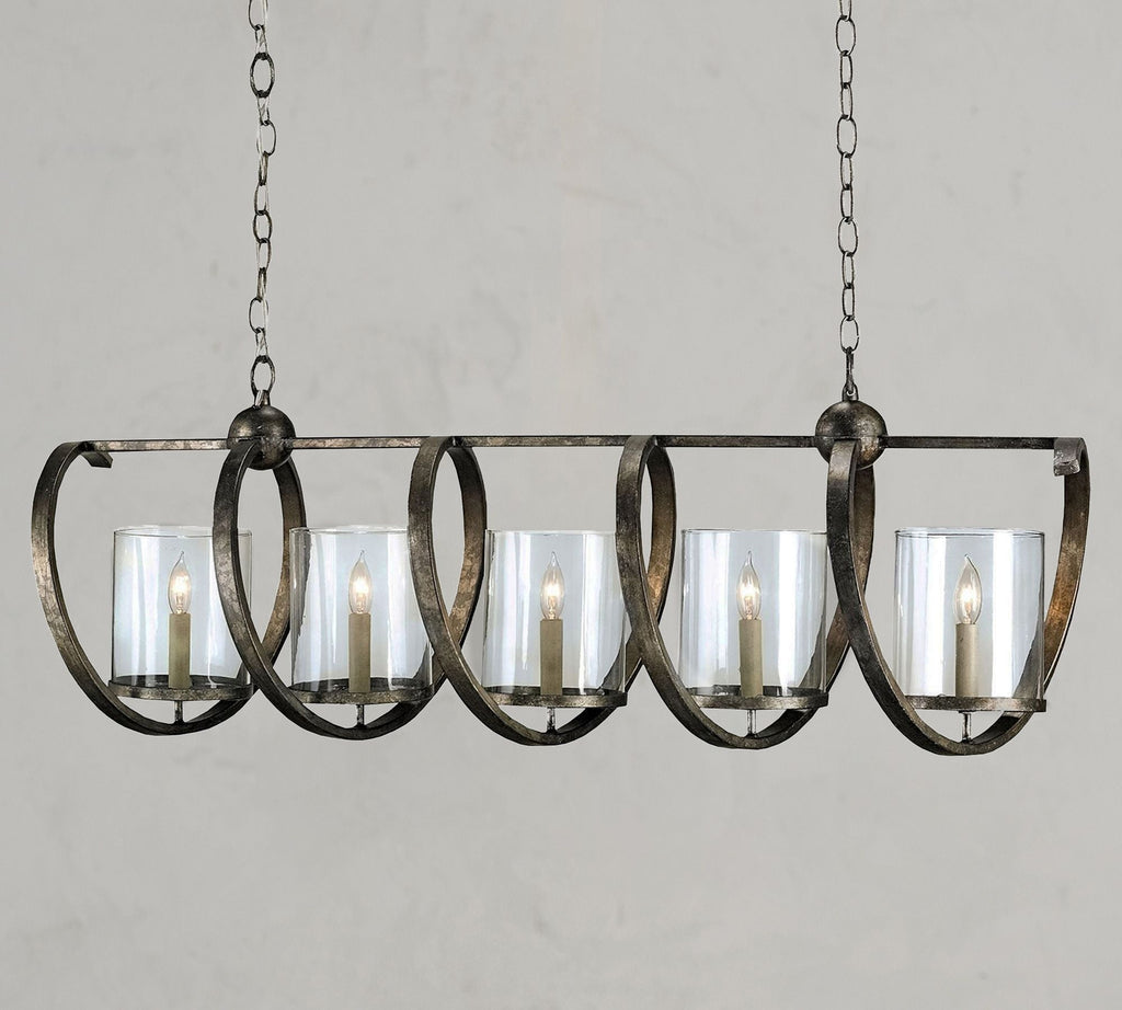 Bella Glass Chandelier 47"