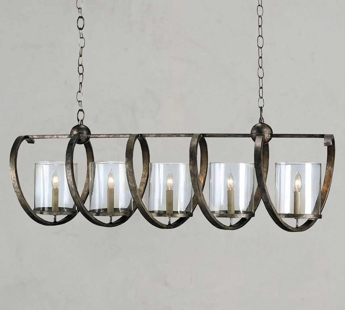 Bella Glass Chandelier 47"