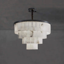 VEINA BLACK COPPER ALABASTER CHANDELIER 18" 24" 31" 43"H