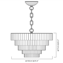 VEINA BLACK COPPER ALABASTER CHANDELIER 18" 24" 31" 43"H
