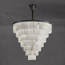 VEINA BLACK COPPER ALABASTER CHANDELIER 18" 24" 31" 43"H