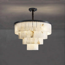 VEINA BLACK COPPER ALABASTER CHANDELIER 18" 24" 31" 43"H