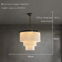 VEINA BLACK COPPER ALABASTER CHANDELIER 18" 24" 31" 43"H