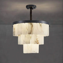 VEINA BLACK COPPER ALABASTER CHANDELIER 18" 24" 31" 43"H