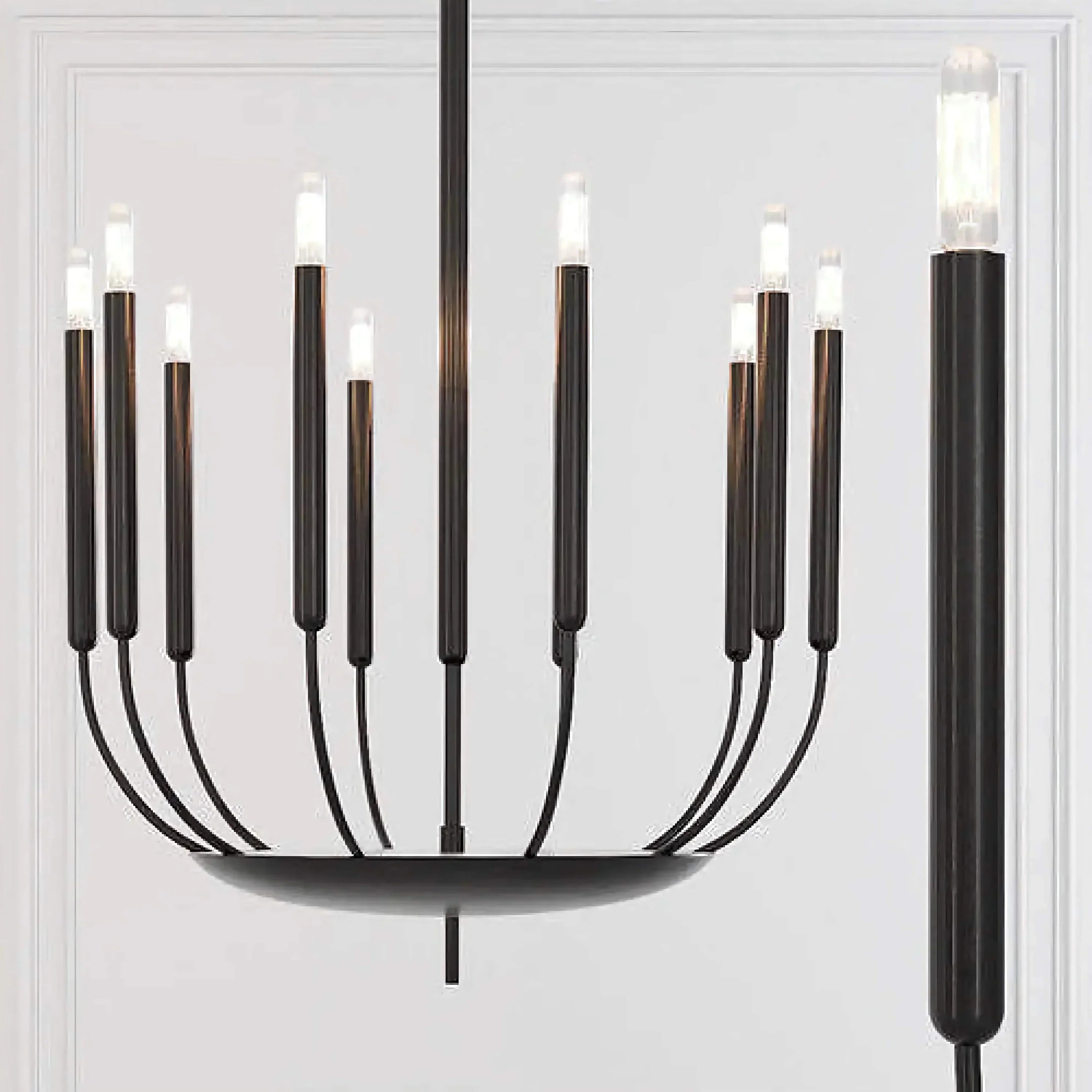 VINTA BLACK COPPER CANDLE CHANDELIER 23.6" 35.4" 47.2"D Secondary image