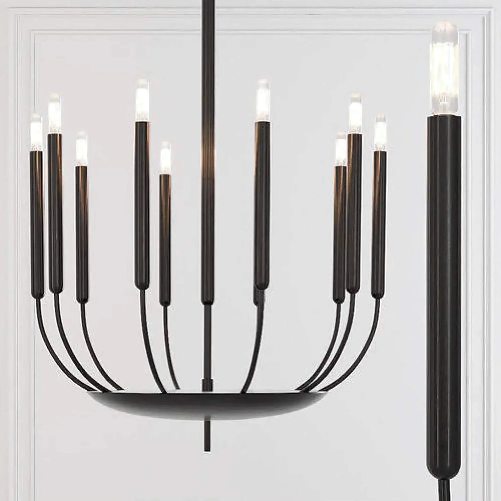 VINTA BLACK COPPER CANDLE CHANDELIER 23.6" 35.4" 47.2"D