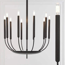 VINTA BLACK COPPER CANDLE CHANDELIER 23.6" 35.4" 47.2"D