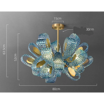 ARDEN BLUE CRYSTAL BOWS CHANDELIER 33'' 31'' 26''W