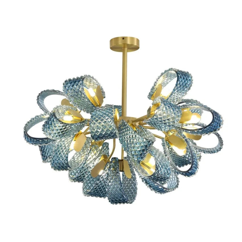 ARDEN BLUE CRYSTAL BOWS CHANDELIER 33'' 31'' 26''W