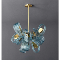 ARDEN BLUE CRYSTAL BOWS CHANDELIER 33'' 31'' 26''W