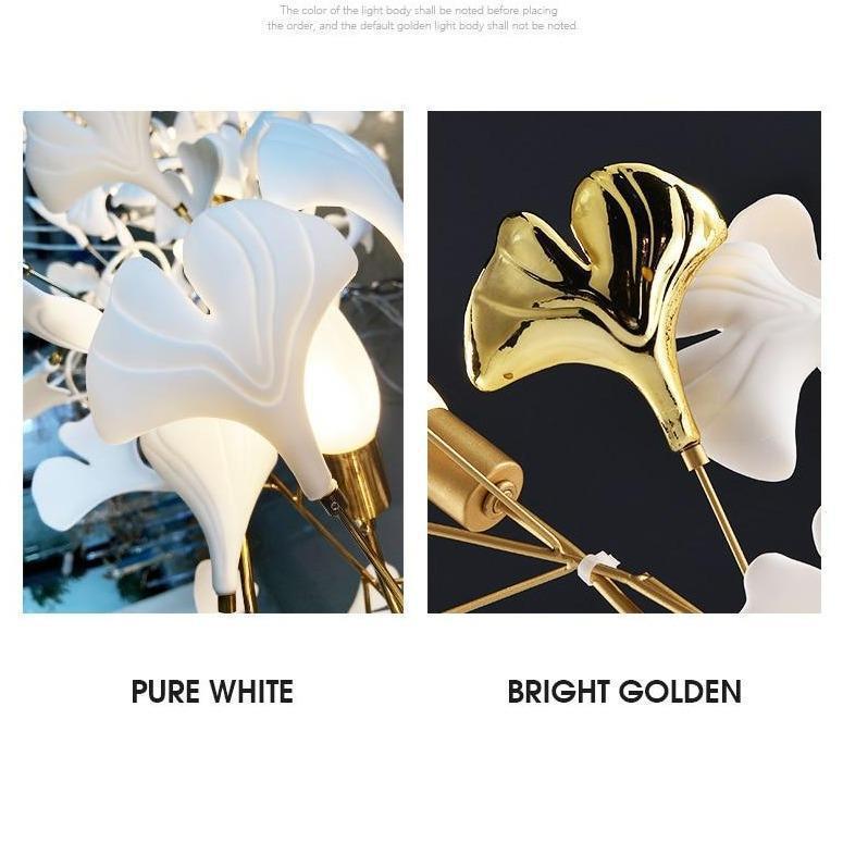Gingko Classic Large Ceramic Flower Artistic Branch Chandelier