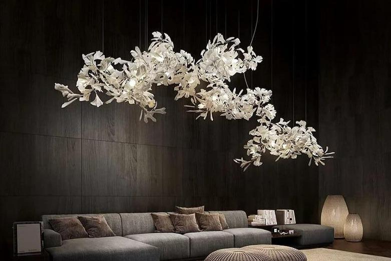 Gingko Classic Large Ceramic Flower Artistic Branch Chandelier