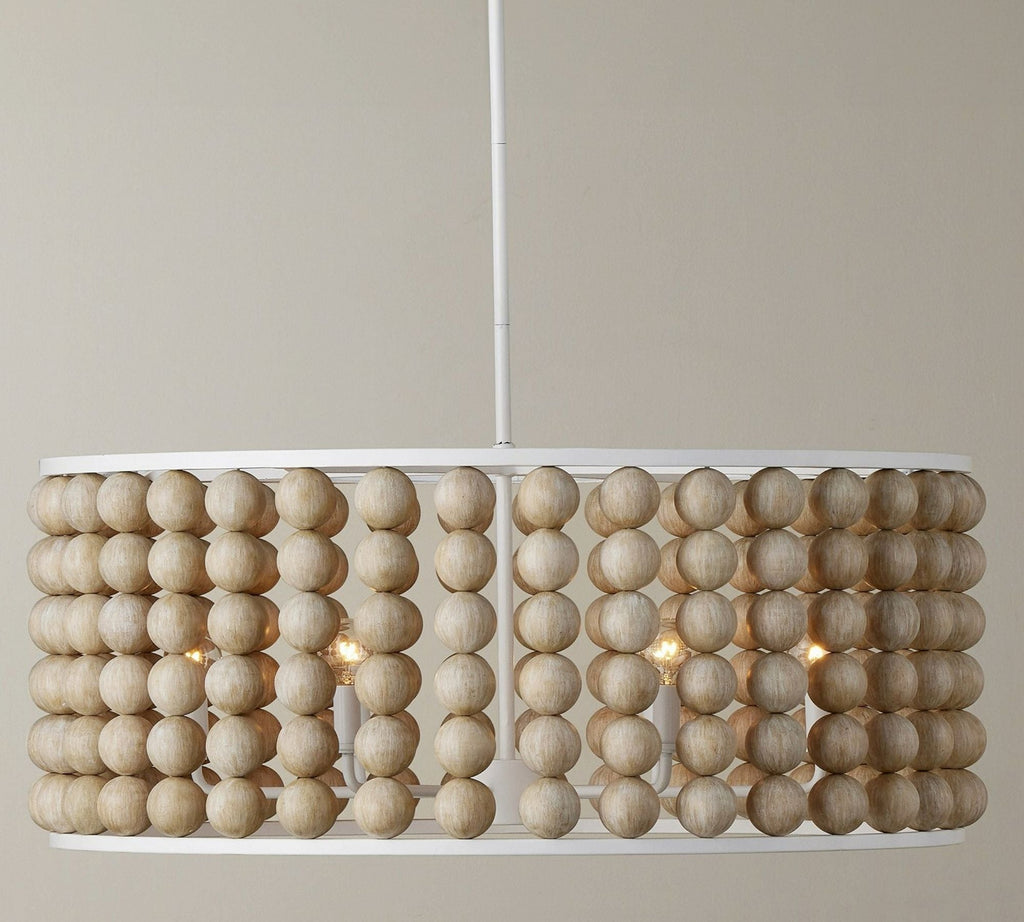 Brookbury Wood Bead Chandelier 32"