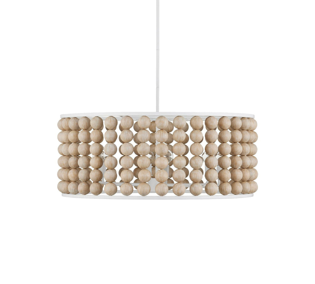 Brookbury Wood Bead Chandelier 32"