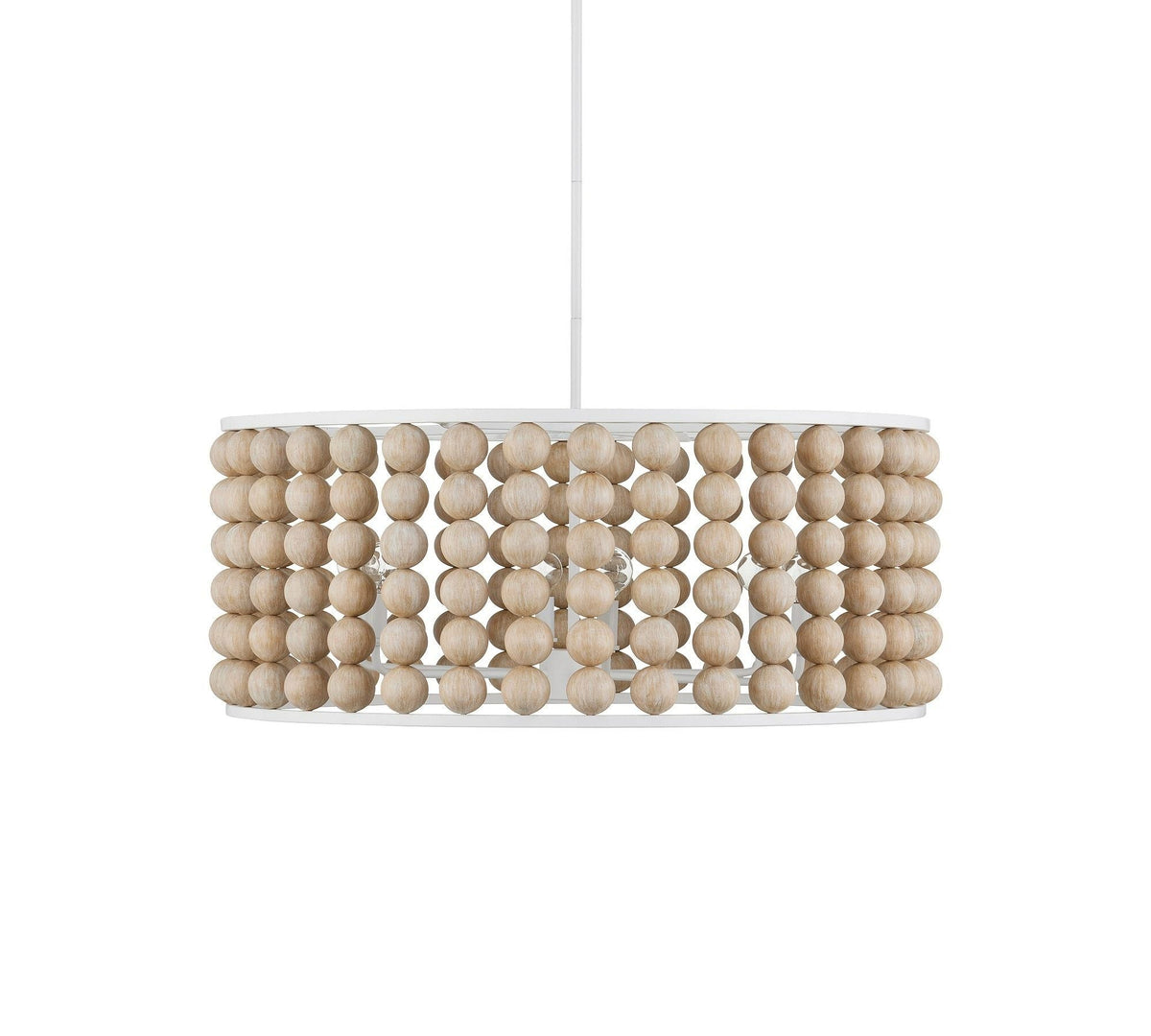 Brookbury Wood Bead Chandelier 32"