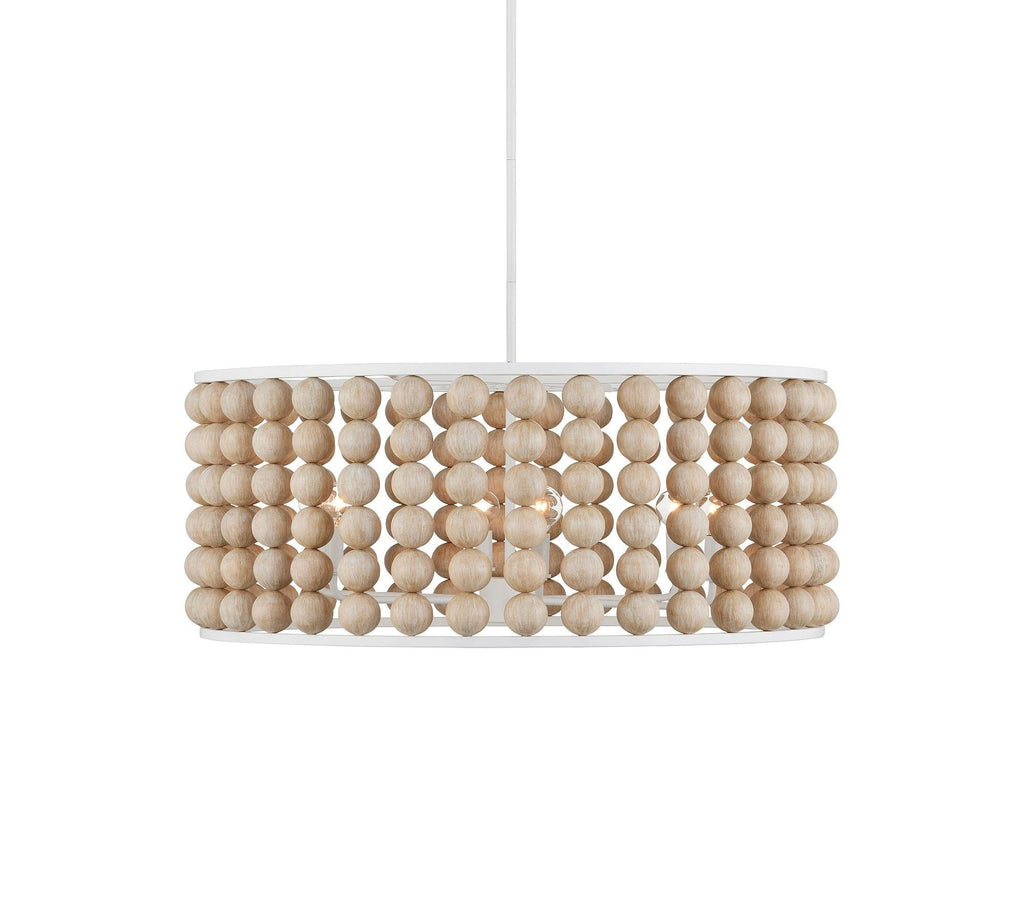 Brookbury Wood Bead Chandelier 32"