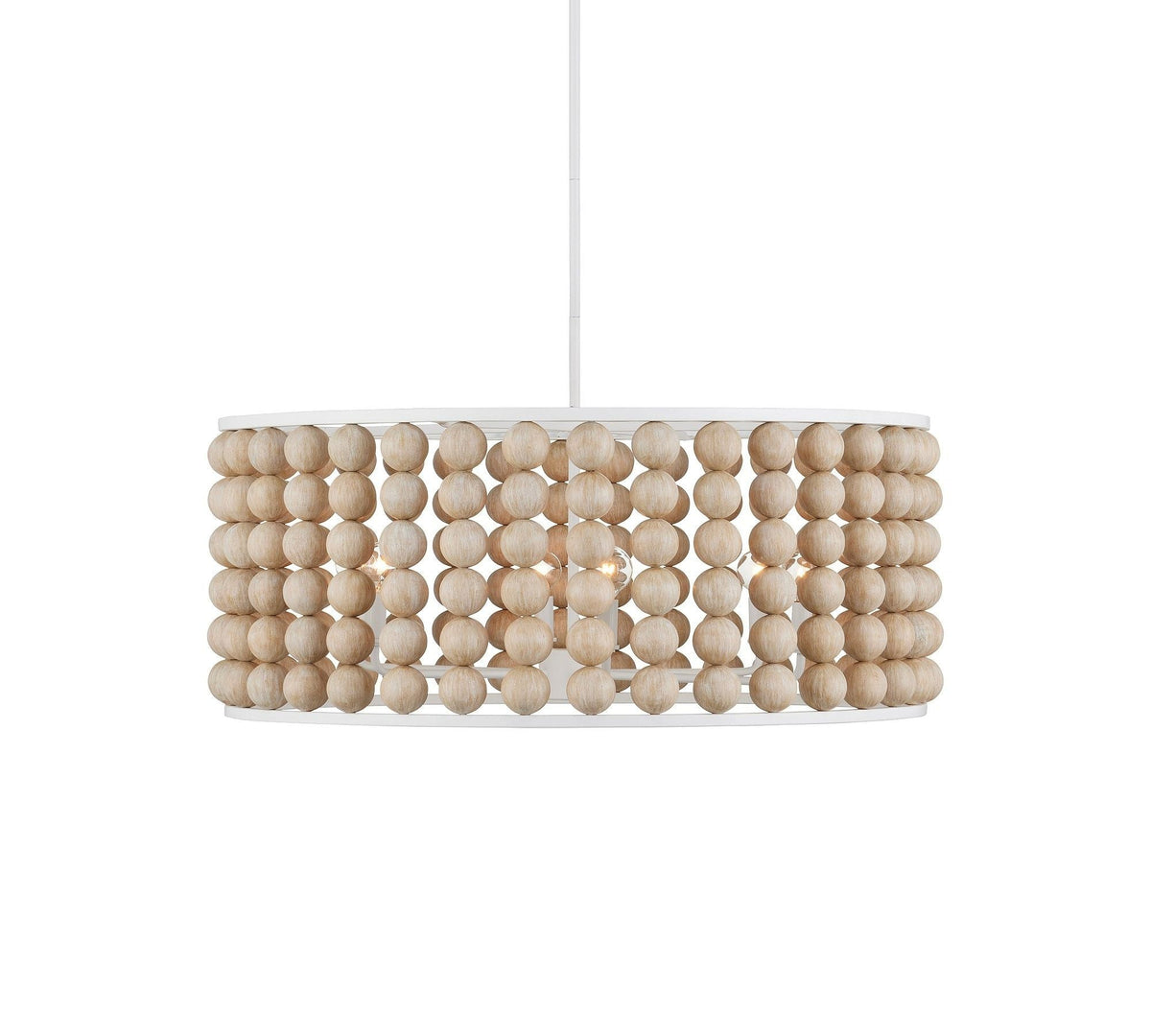 Brookbury Wood Bead Chandelier 32"