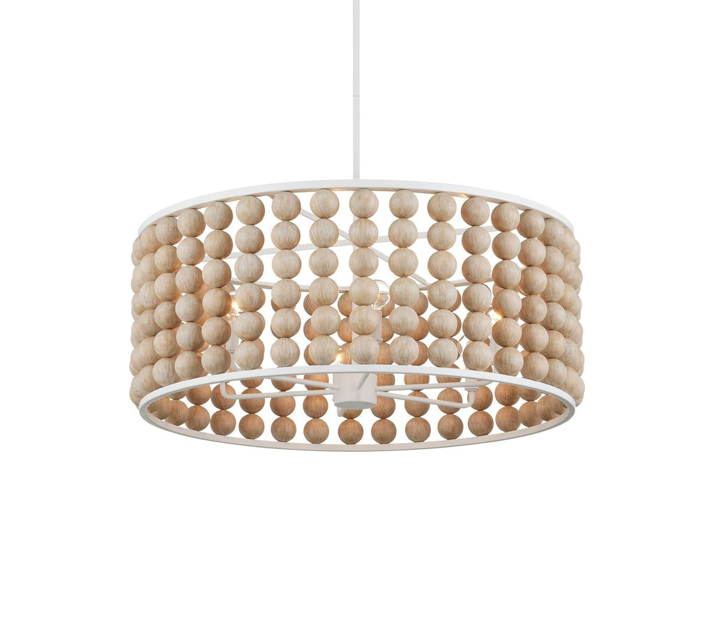 Brookbury Wood Bead Chandelier 32"