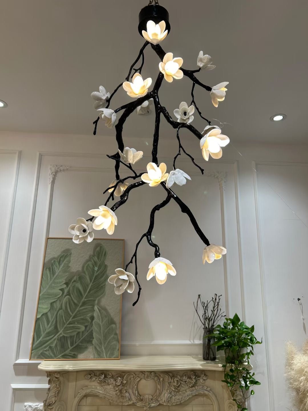 Contemporary Large Long Branch Flower Chandelier - CasaraHouse