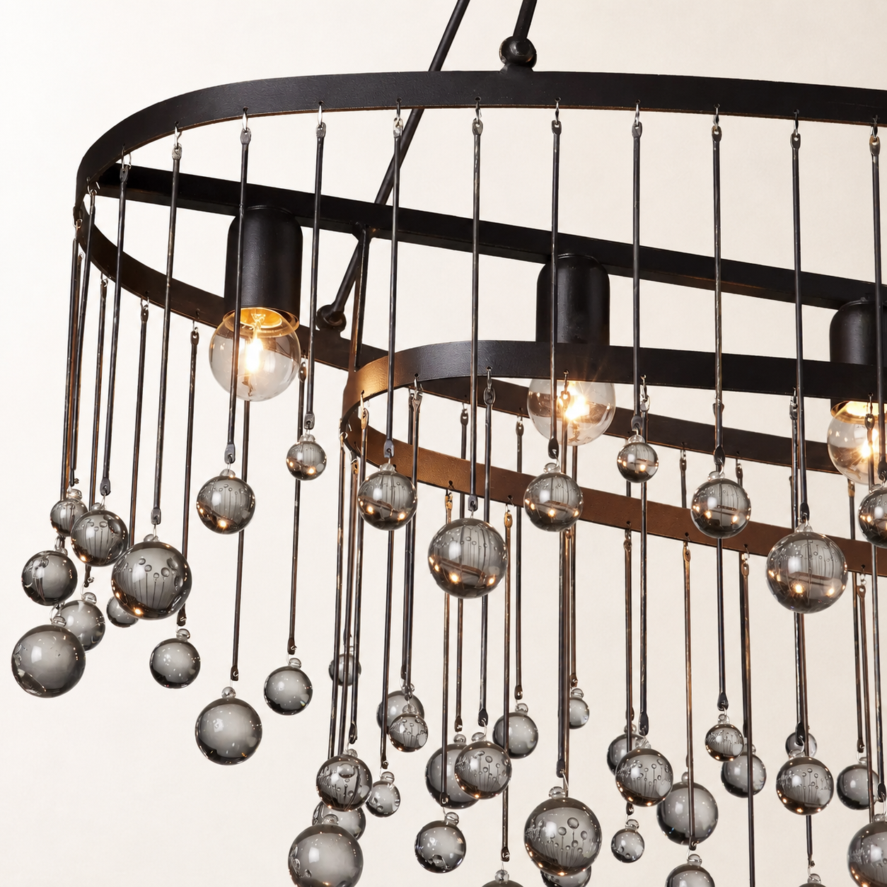 Aubrey Crystal Ball 7 Light Oval Chandelier 52"