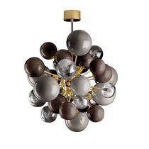 MURANO LUMINA CAFE GLASS GLOBE CHANDELIER 31.5"W