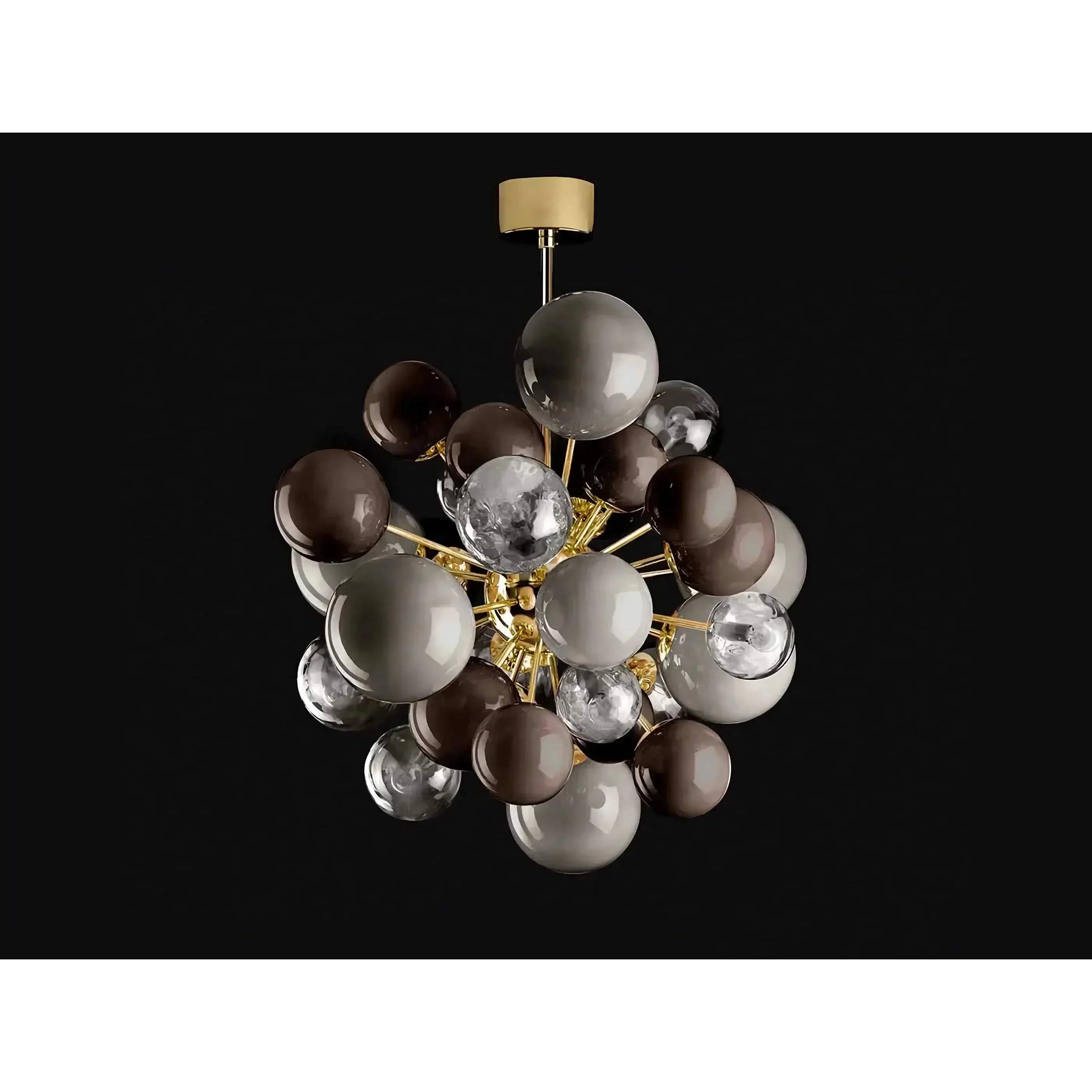 MURANO LUMINA CAFE GLASS GLOBE CHANDELIER 31.5"W Secondary image