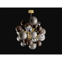 MURANO LUMINA CAFE GLASS GLOBE CHANDELIER 31.5"W