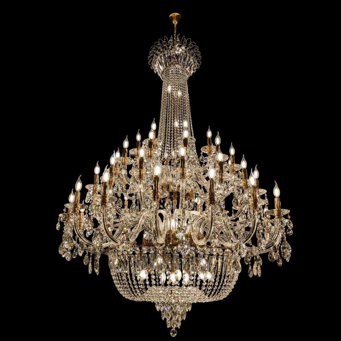 Extra Large European-style Multi-layers Candle Luxury Crystal Chandelier Gold Art Foyer/Staircase Decorative Light Fixture Main image