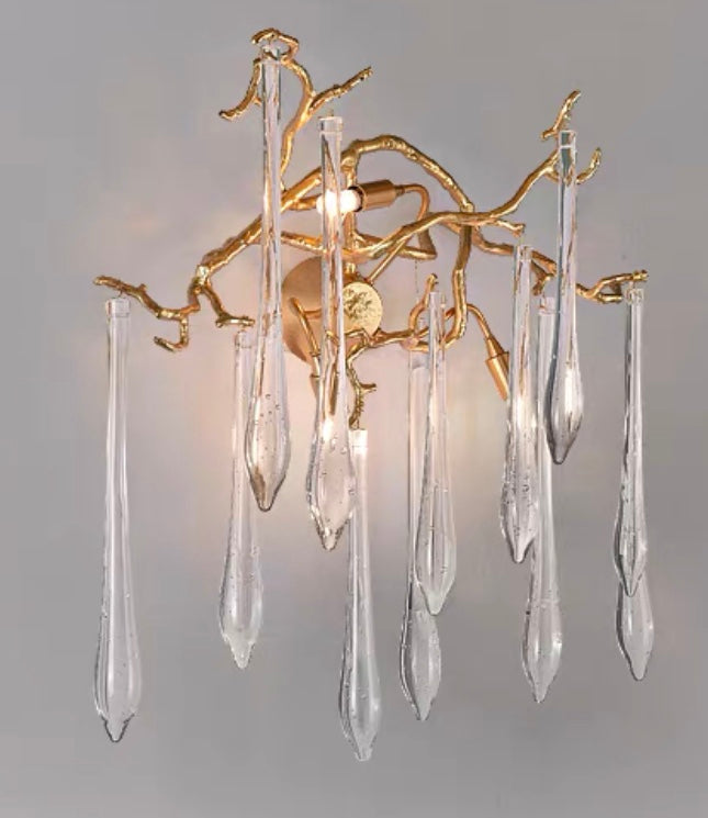 Raindrop Crystal Branches Chandelier French Style For Dining Living Room