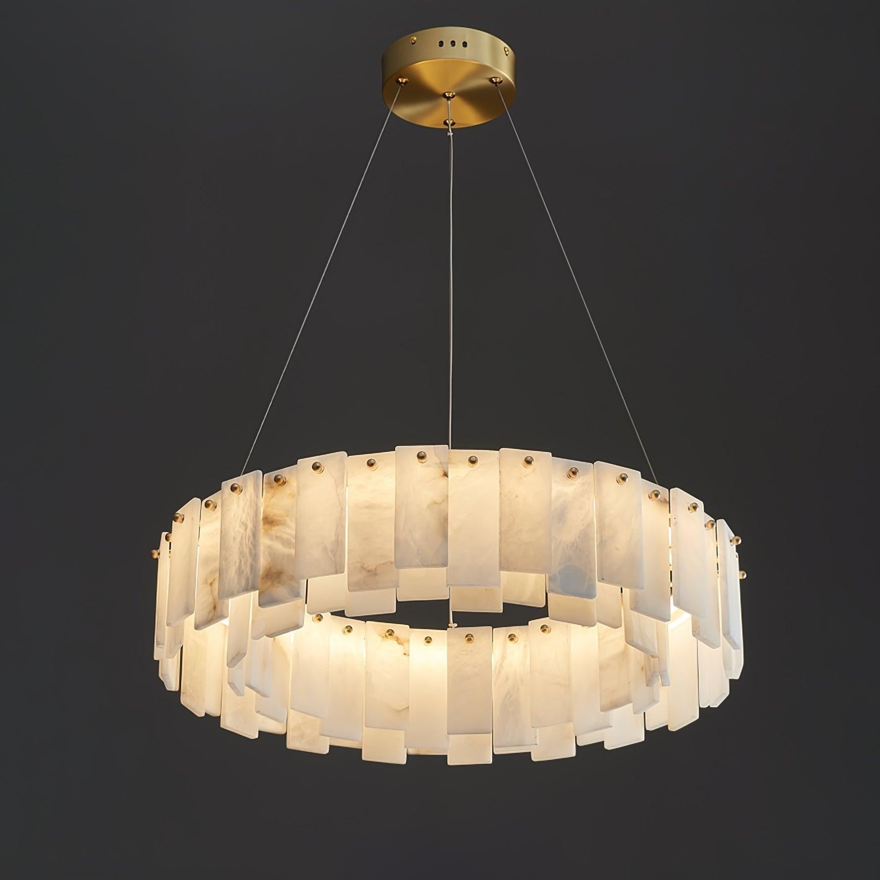 Halos Alabaster Round/Square Chandelier