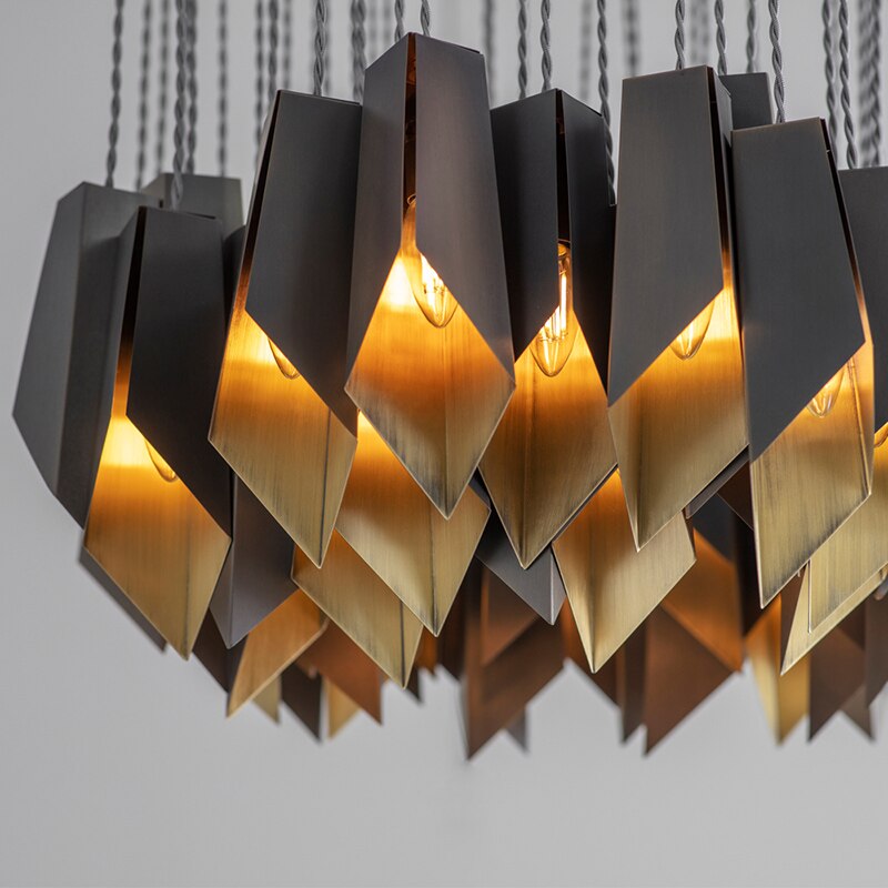 Bronze Fold Linear Chandelier