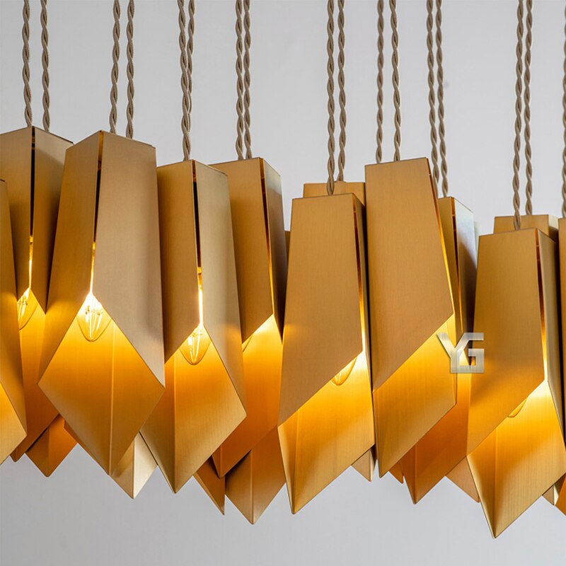 Bronze Fold Linear Chandelier