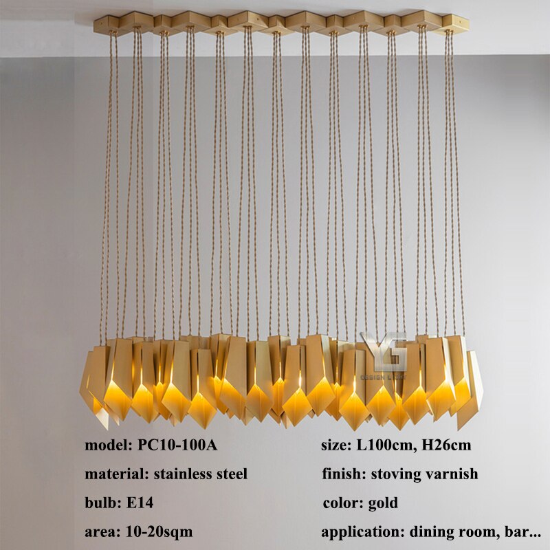 Bronze Fold Linear Chandelier