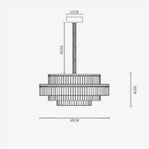PRISMA CHARLES TIERED CRYSTAL CHANDELIER 23.6" 31.5"D