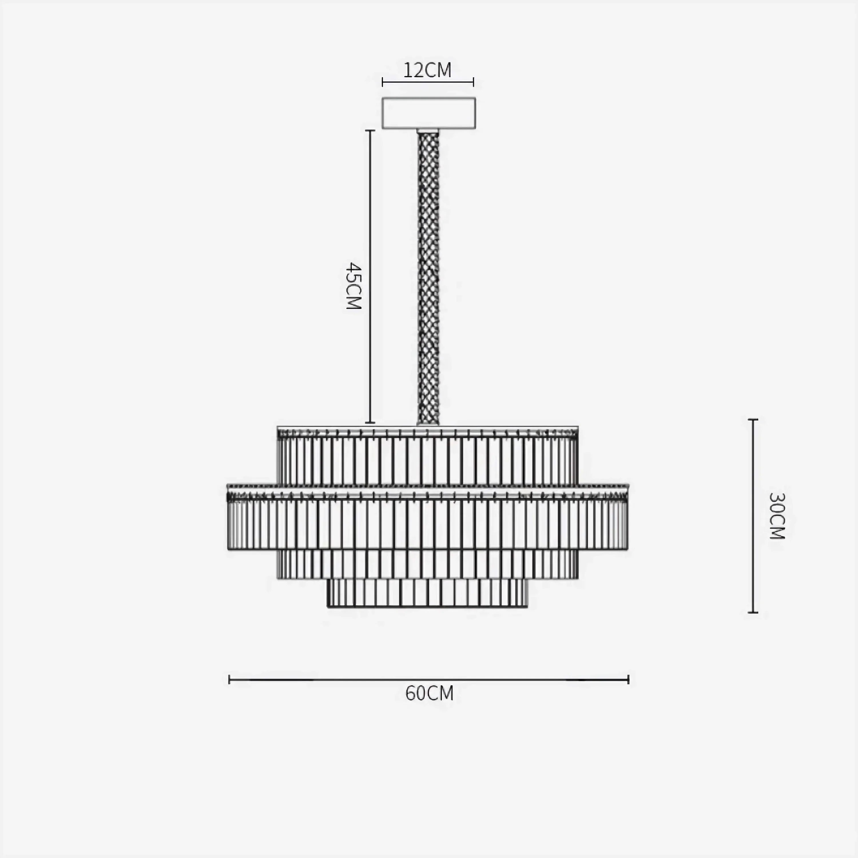 PRISMA CHARLES TIERED CRYSTAL CHANDELIER 23.6" 31.5"D
