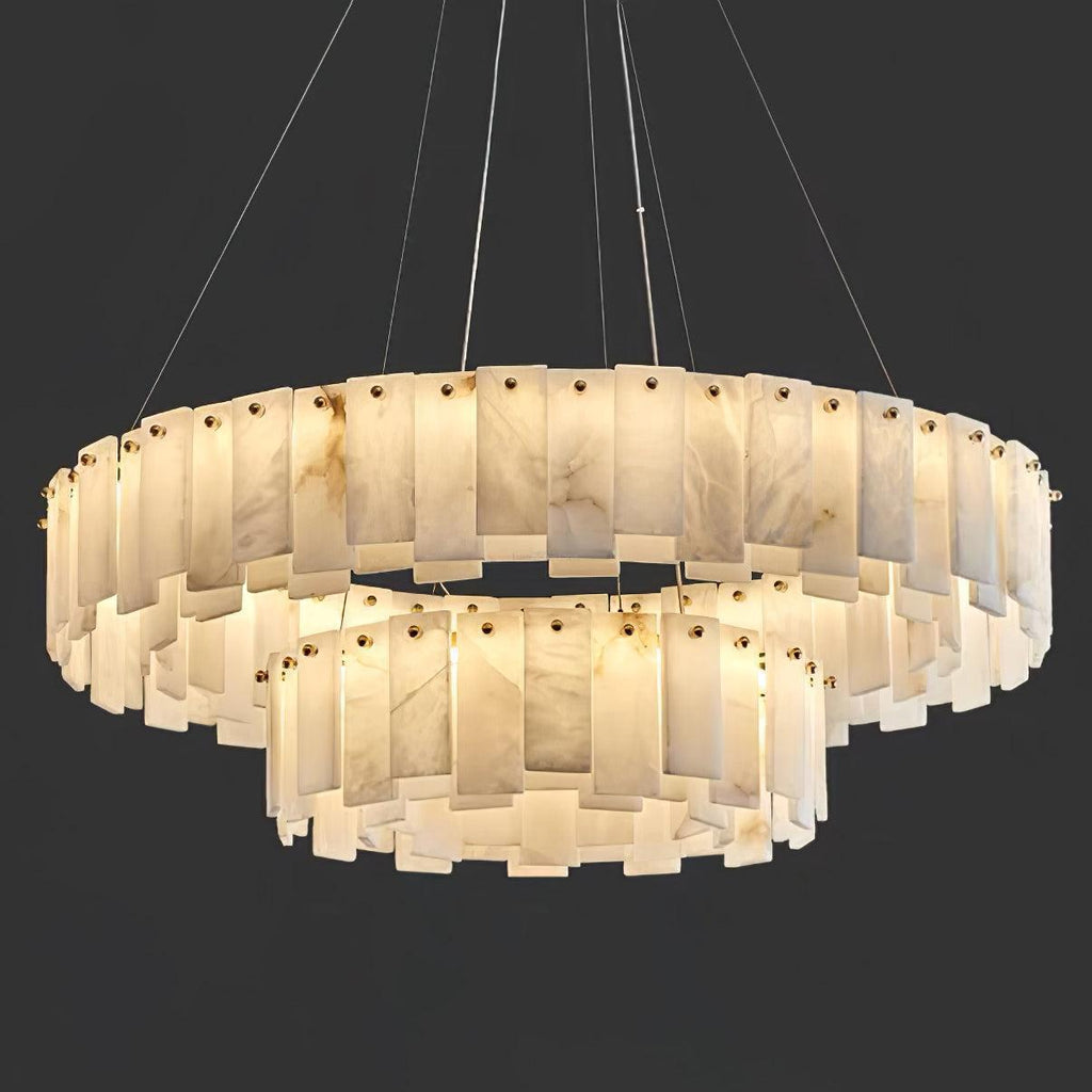 Halos Alabaster Round/Square Chandelier