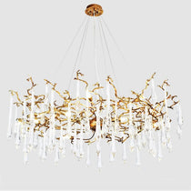 Raindrop Branch Brass Chandelier